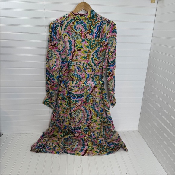 Boden Green Kate Satin Shirt Dress US Size 14R - Picture 5 of 14